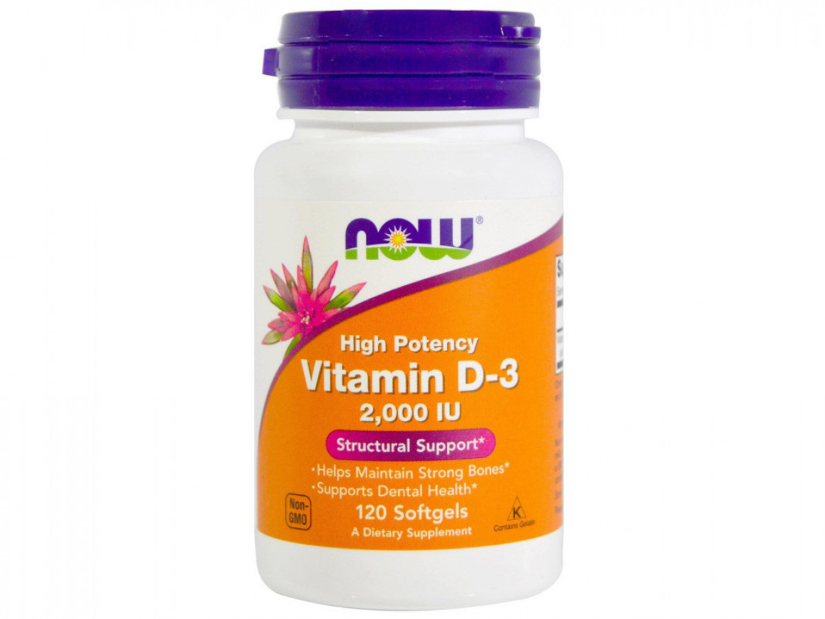 Витамин Д3 Vitamin D-3, Now Foods, 2000 МЕ, 120 капсул