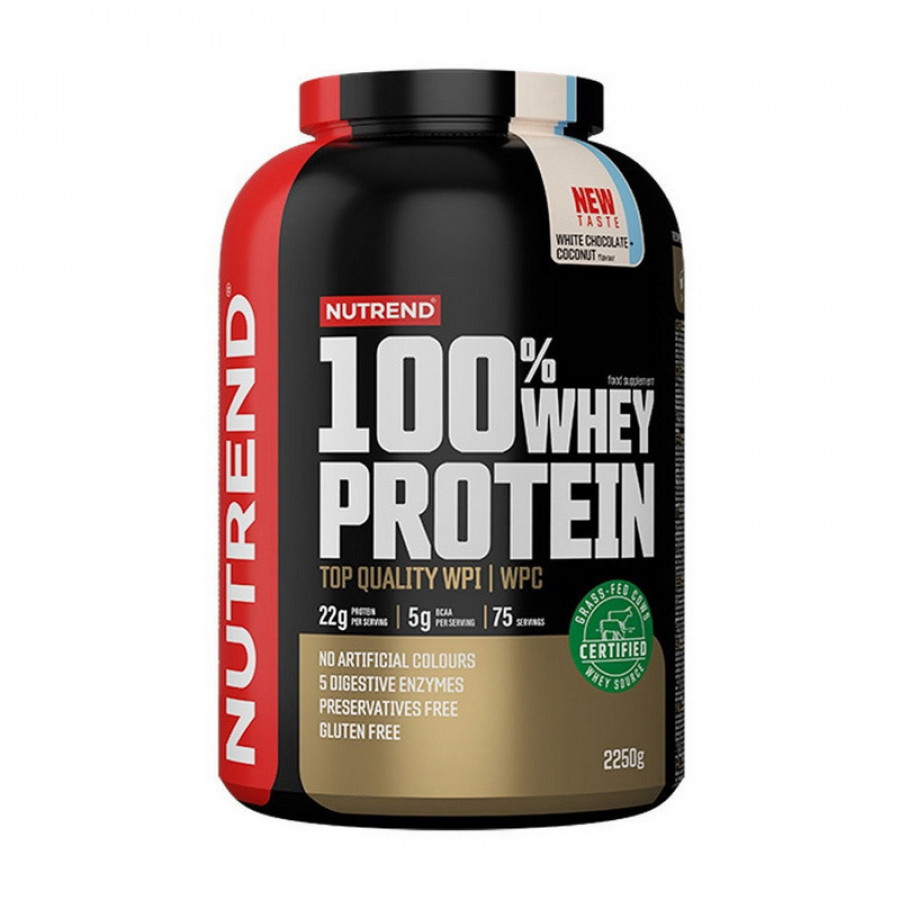 Концентрат сывороточного протеина "100% Whey Protein" Nutrend, ассорти вкусов, 2250 г