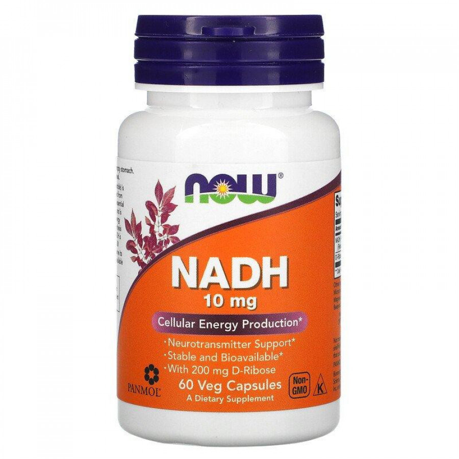 Кофермент витамина В3 с D-рибозой "NADH" Now Foods, 10 мг, 60 капсул