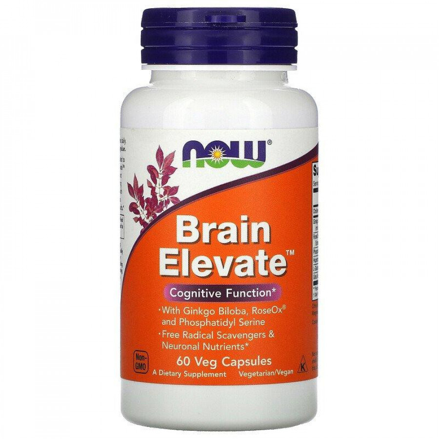 Поддержка когнитивных функций "Brain Elevate", Now Foods, 60 капсул