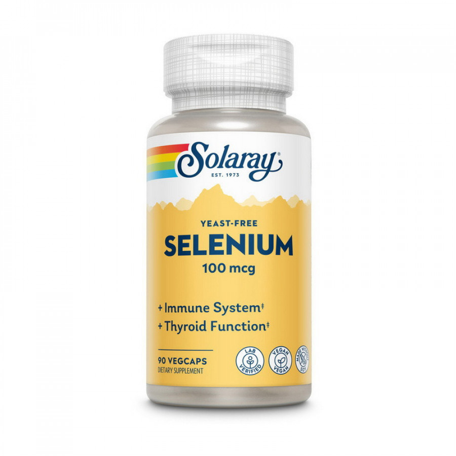 Селен "Selenium yeast-free" Solaray, 100 мкг, 90 капсул