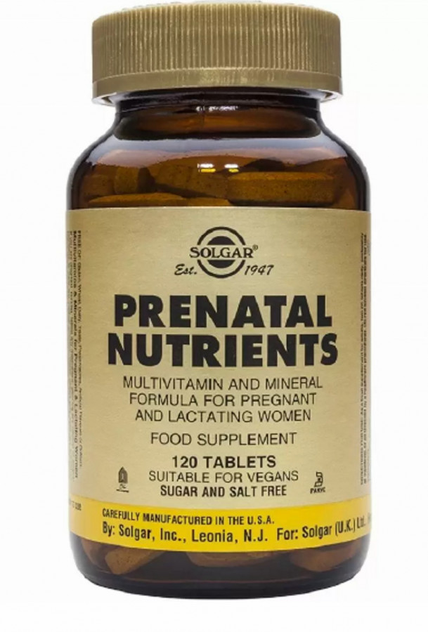 Витамины и минералы для беременных "Prenatal Nutrients" Solgar, 120 таблеток