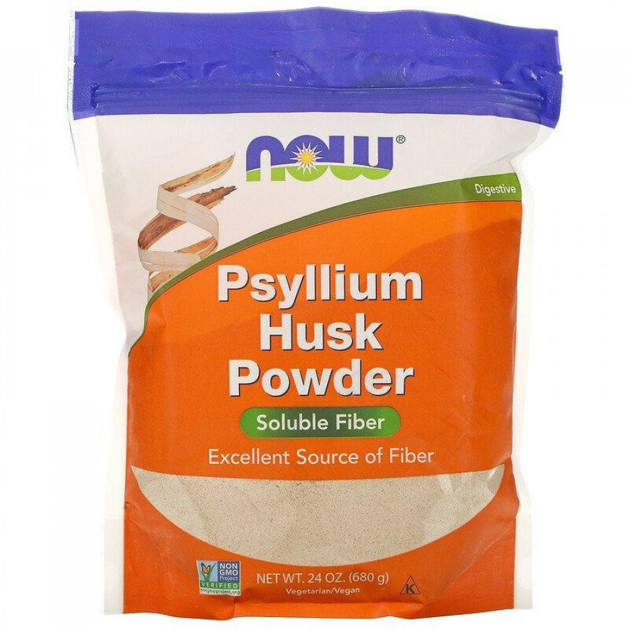 Псиллиум Whole Psyllium Huck, Now Foods, шелуха семян подорожника, 680 г