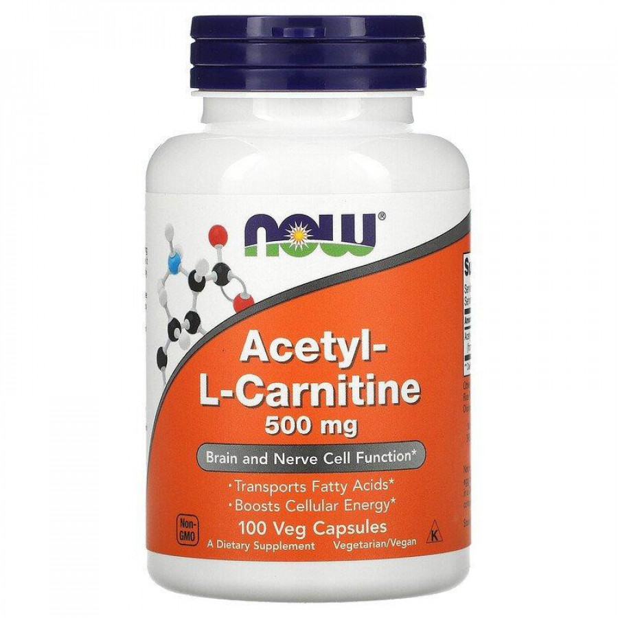 Ацетил-L-карнитин "Acetyl-L-Carnitine" 500 мг, Now Foods, 100 капсул