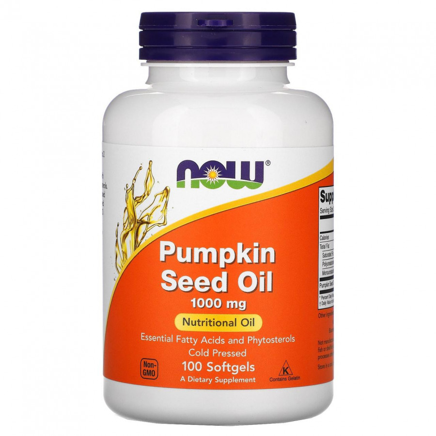 Тыквенное масло "Pumpkin Seed Oil" Now Foods, 100 желатиновых капсул
