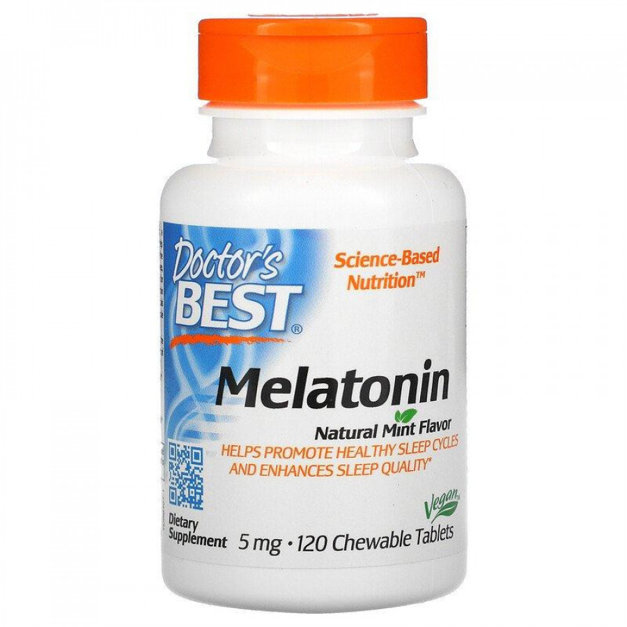 Мелатонин "Melatonin" 5 мг, Doctor's Best, 120 жевательных таблеток