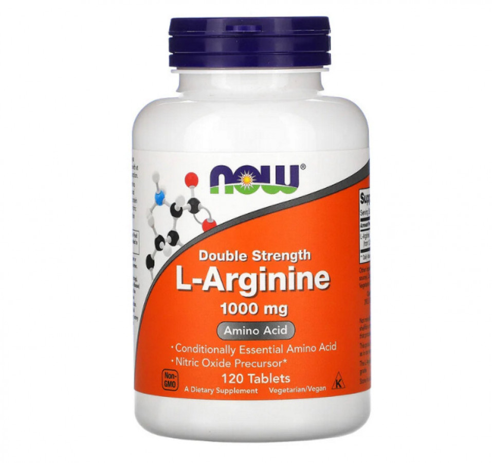 L-аргинин "L-Arginine Double Strength" 1000 мг, Now Foods, 120 таблеток