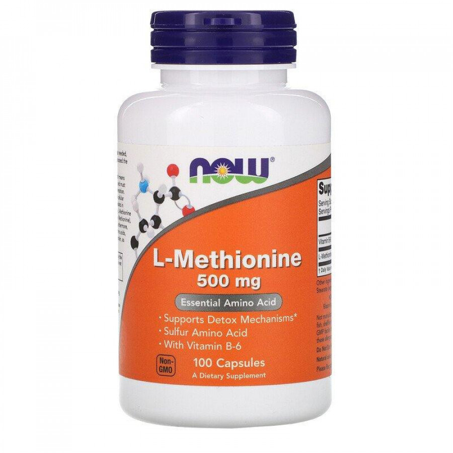 L-метионин "L-Methionine" Now Foods, 500 мг, 100 капсул