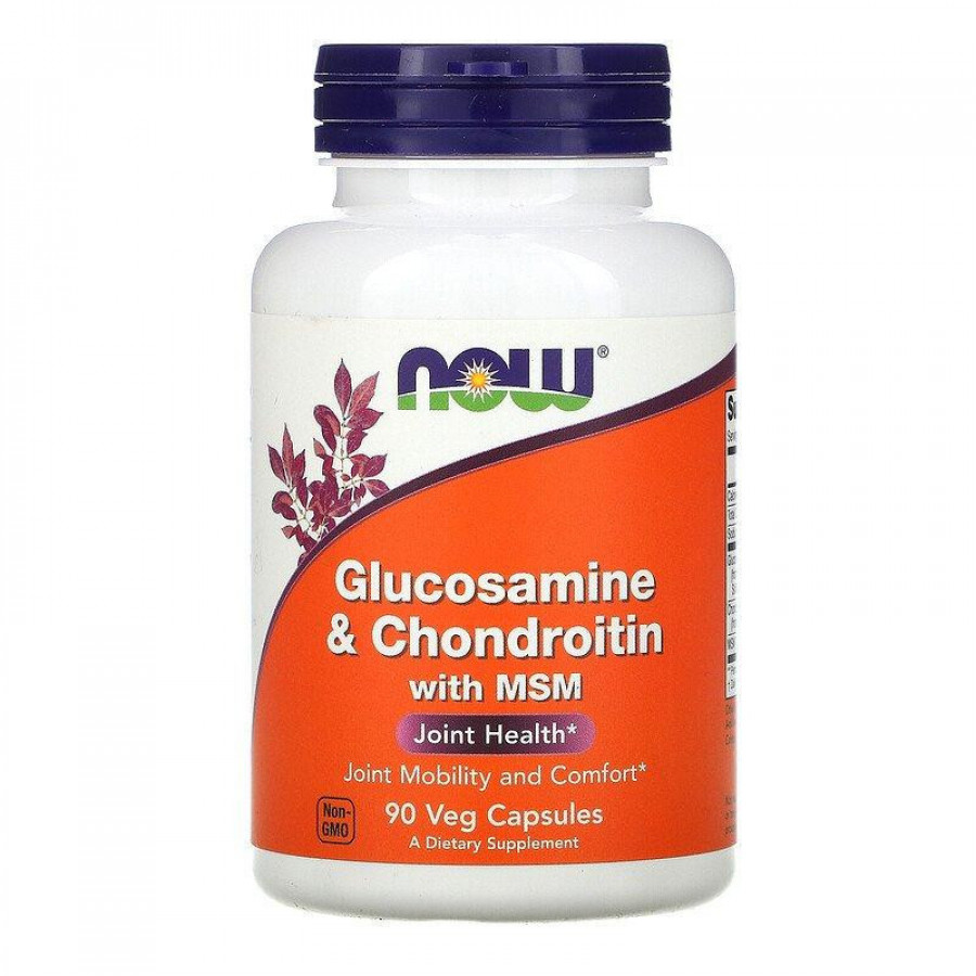Глюкозамин, хондроитин и МСМ "Glucosamine & Chondroitin with MSM" Now Foods, 90 капсул