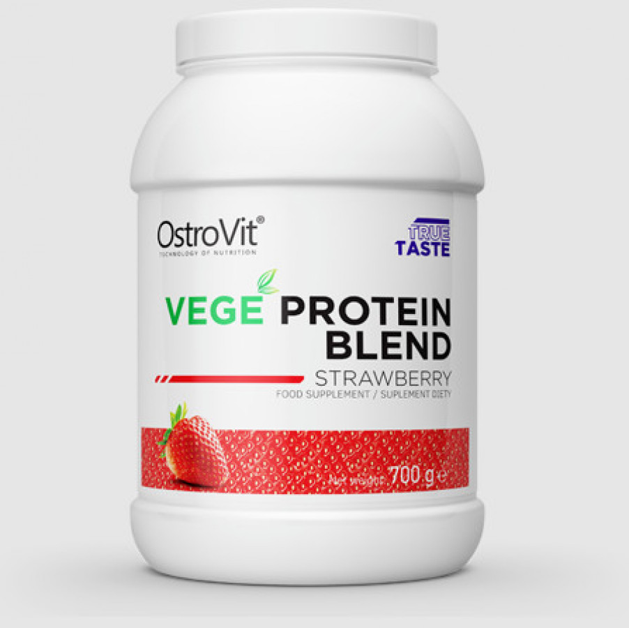 Смесь растительных протеинов "Vege Protein Blend" OstroVit, вкус клубники, 700 г