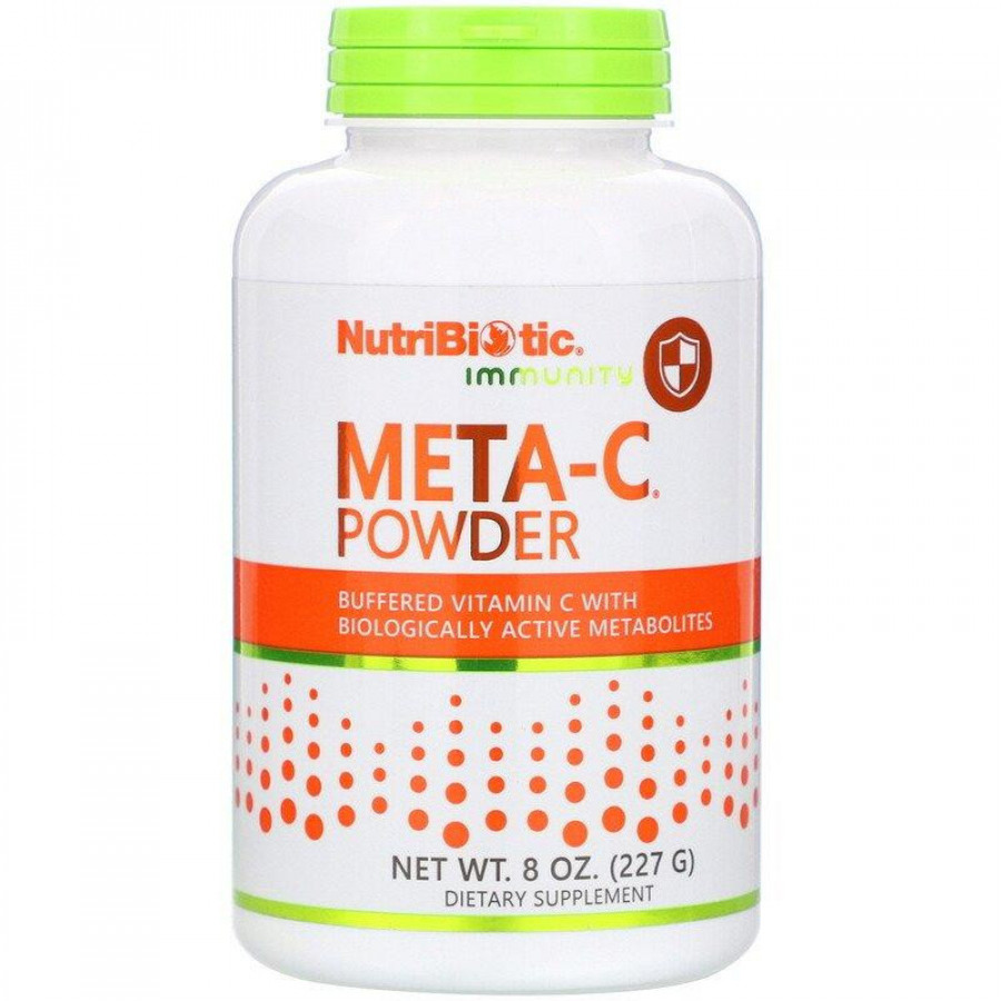 Порошок Meta-C Powder: витамин С, кальций, спирулина, NutriBiotic, 227 г