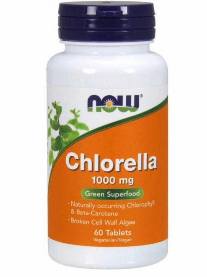 Хлорелла "Chlorella" Now Foods, 1000 мг, 60 таблеток