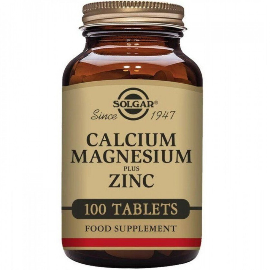 Кальций, магний, цинк "Calcium Magnesium Plus Zinc" Solgar, 100 таблеток