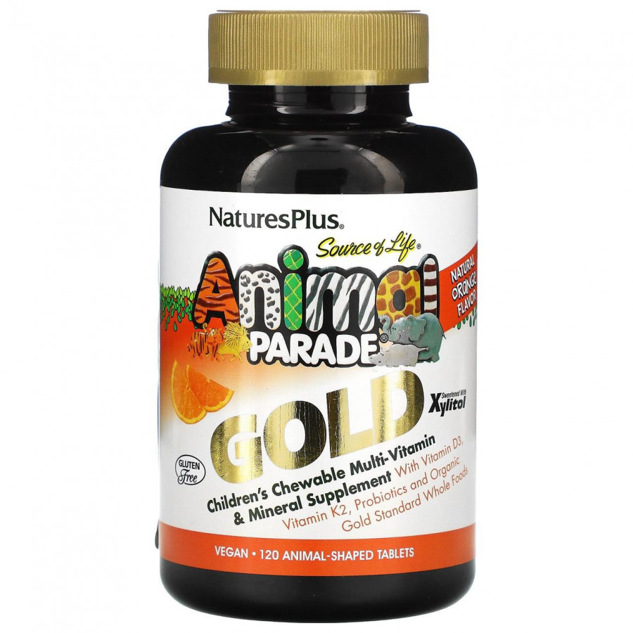Мультивитамины и минералы для детей Animal Parade "Gold", Nature's Plus, апельсин, 120 жевательных таблеток