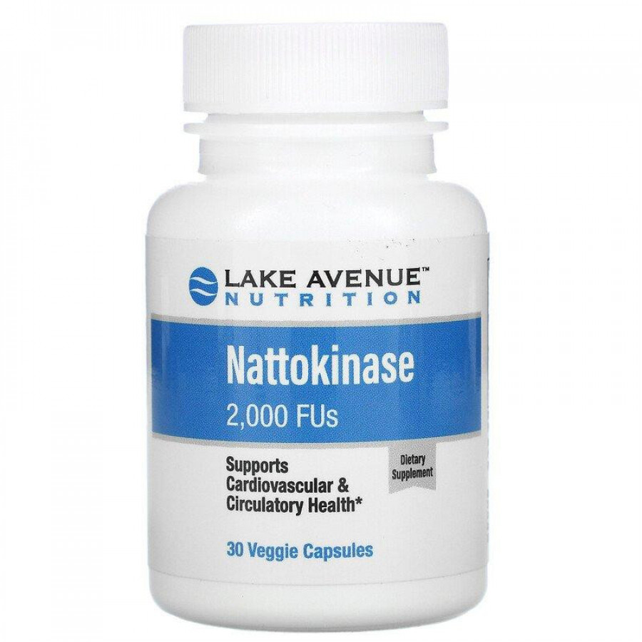 Наттокиназа, 2000 FU, Lake Avenue Nutrition, 30 капсул