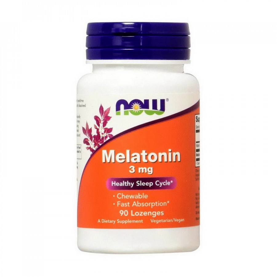 Мелатонин Melatonin, 3 мг, Now Foods, 90 пастилок