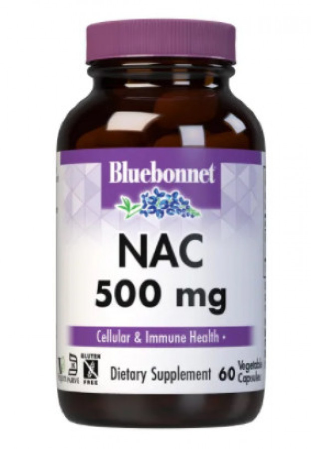 N-ацетилцистеин "NAC" Bluebonnet Nutrition, 500 мг, 60 капсул