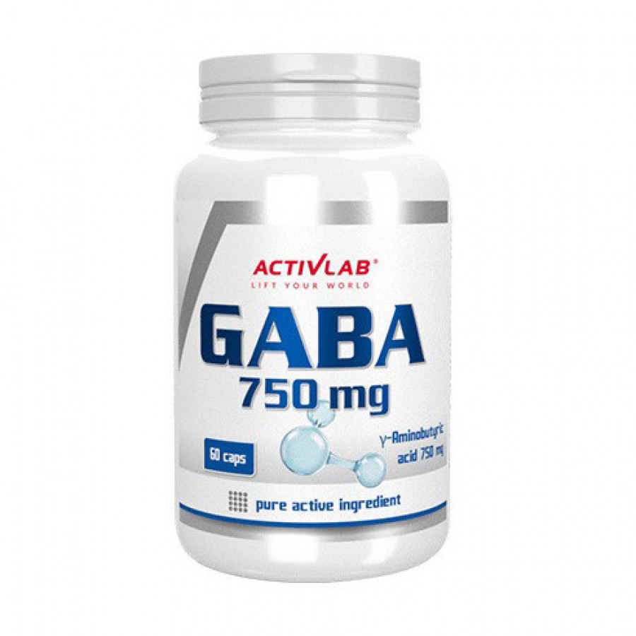 Гамма-аминомасляная кислота, GABA, 750 мг, Activlab, 60 капсул