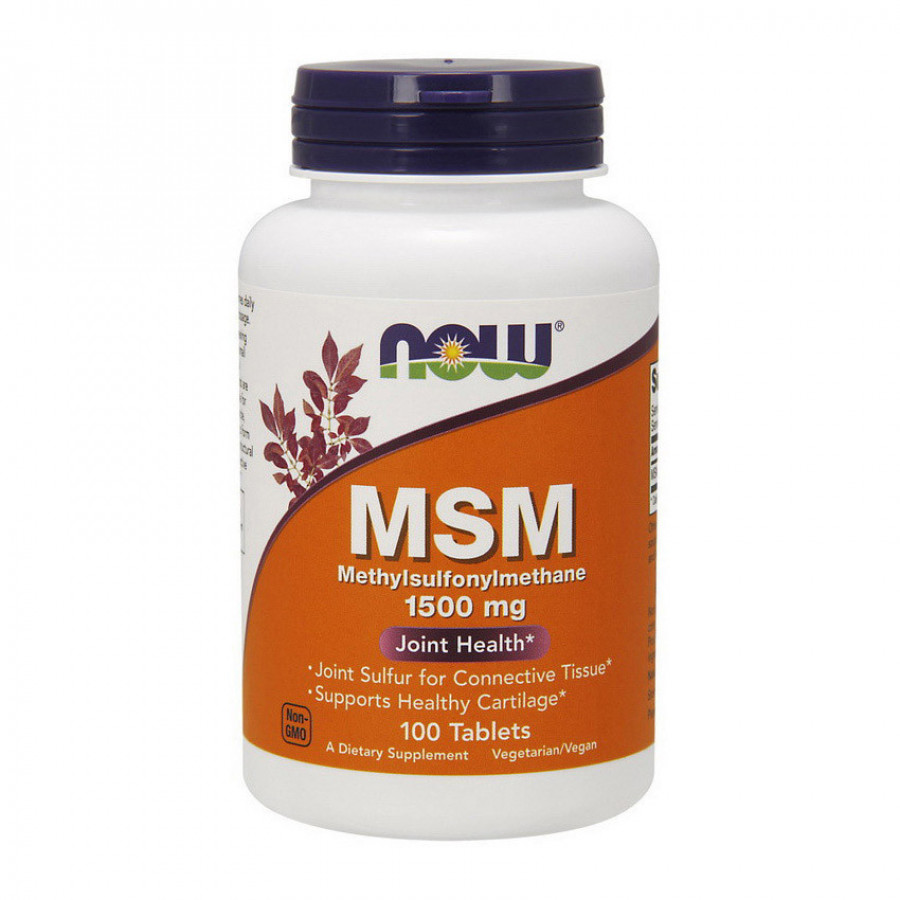 Метилсульфонилметан "MSM" Now Foods, 1500 мг, 100 таблеток
