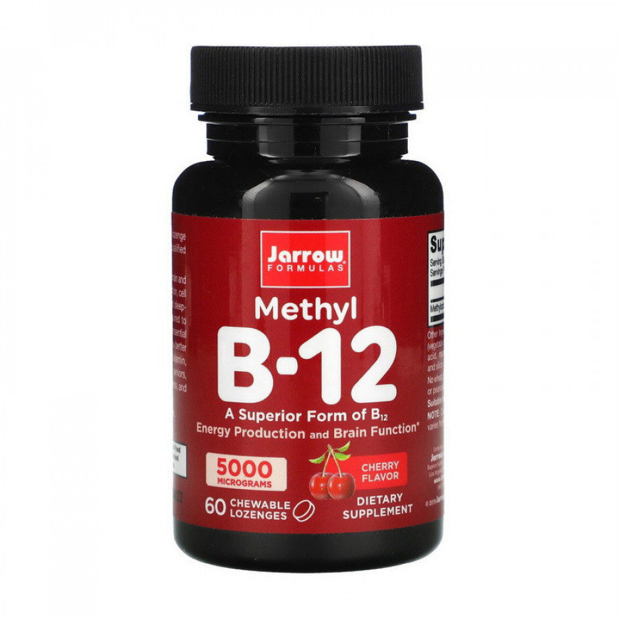Метикобаламин, В12 "Methyl B-12" 5000 мкг, со вкусом вишни, Jarrow Formulas, 60 пастилок