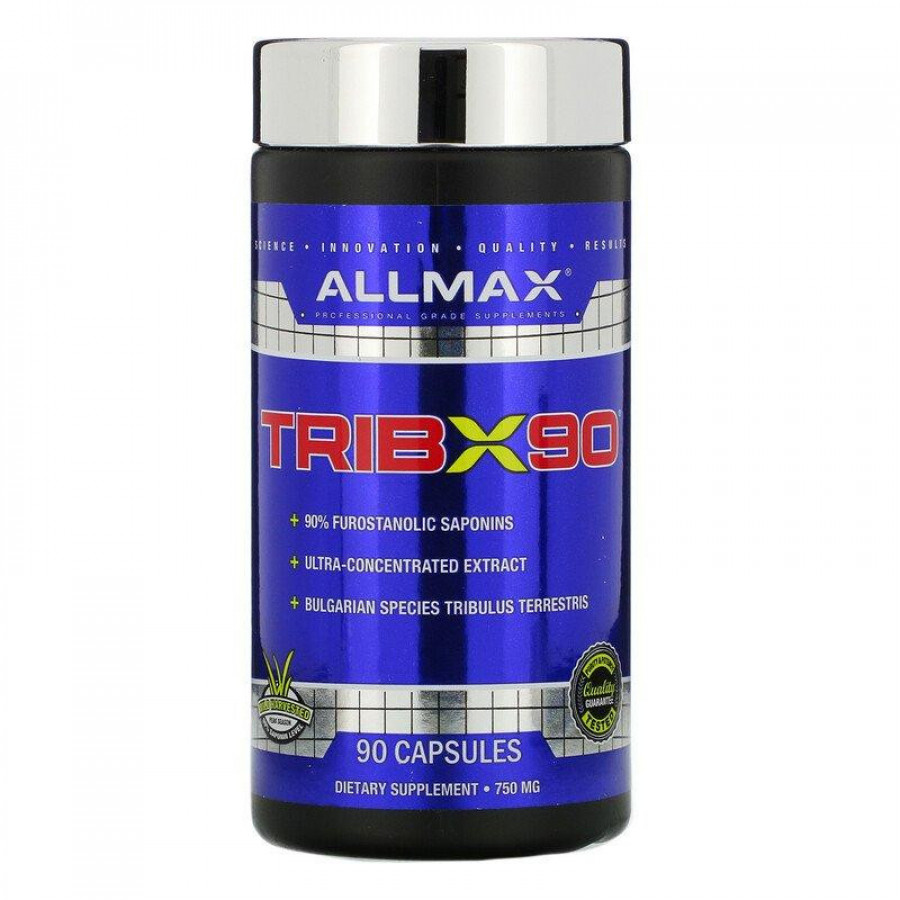 Трибулус "TribX90" ALLMAX Nutrition, ультраконцентрат, 750 мг, 90 капсул