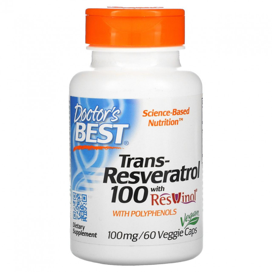 Транс-ресвератрол "Trans-Resveratrol" Doctor's Best, 100 мг, 60 капсул