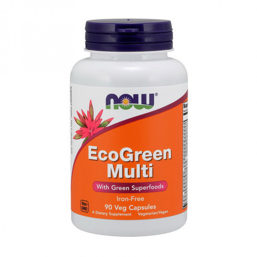 Мультивитамины без железа "EcoGreen Multi" Now Foods, 90 капсул