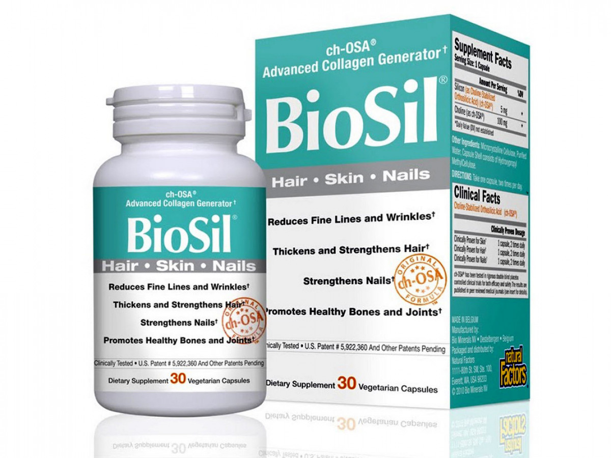 BioSil ch-OSA, Natural Factors, улучшенный генератор коллагена, 30 капсул
