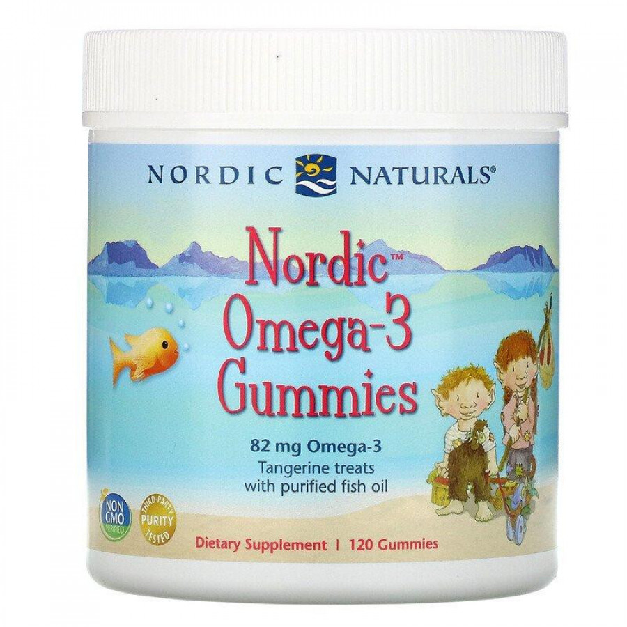 Омега-3 для детей "Nordic Omega-3 Gummies" Nordic Naturals, вкус мандарина, 68 мг, 120 жевательных конфет
