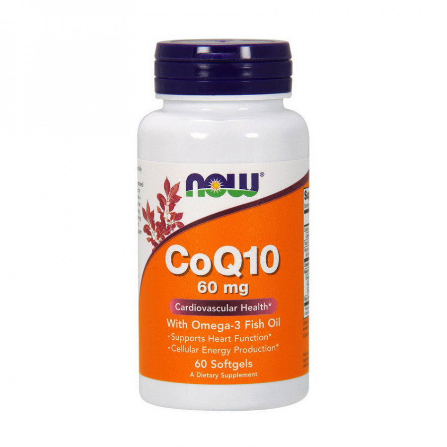 Co Q10 + рыбий жир "CoQ10 with Omega-3 Fish Oil" Now Foods, 60 капсул