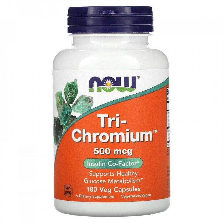 Трихром "Tri-Chromium 500 mcg"  Now Foods, 500 мкг, 180 капсул