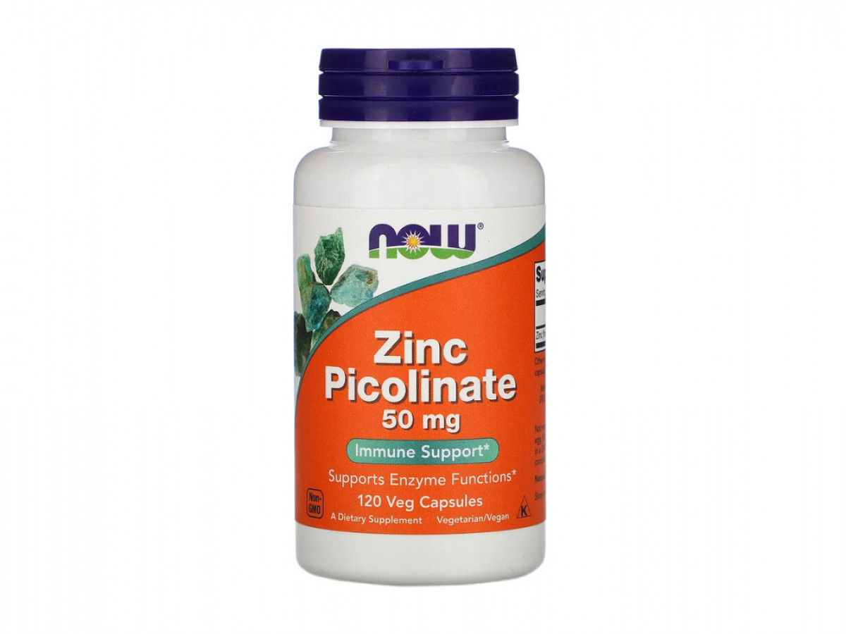 Цинк пиколинат Zinc Picolinate, Now Foods, 50 мг 120 капсул