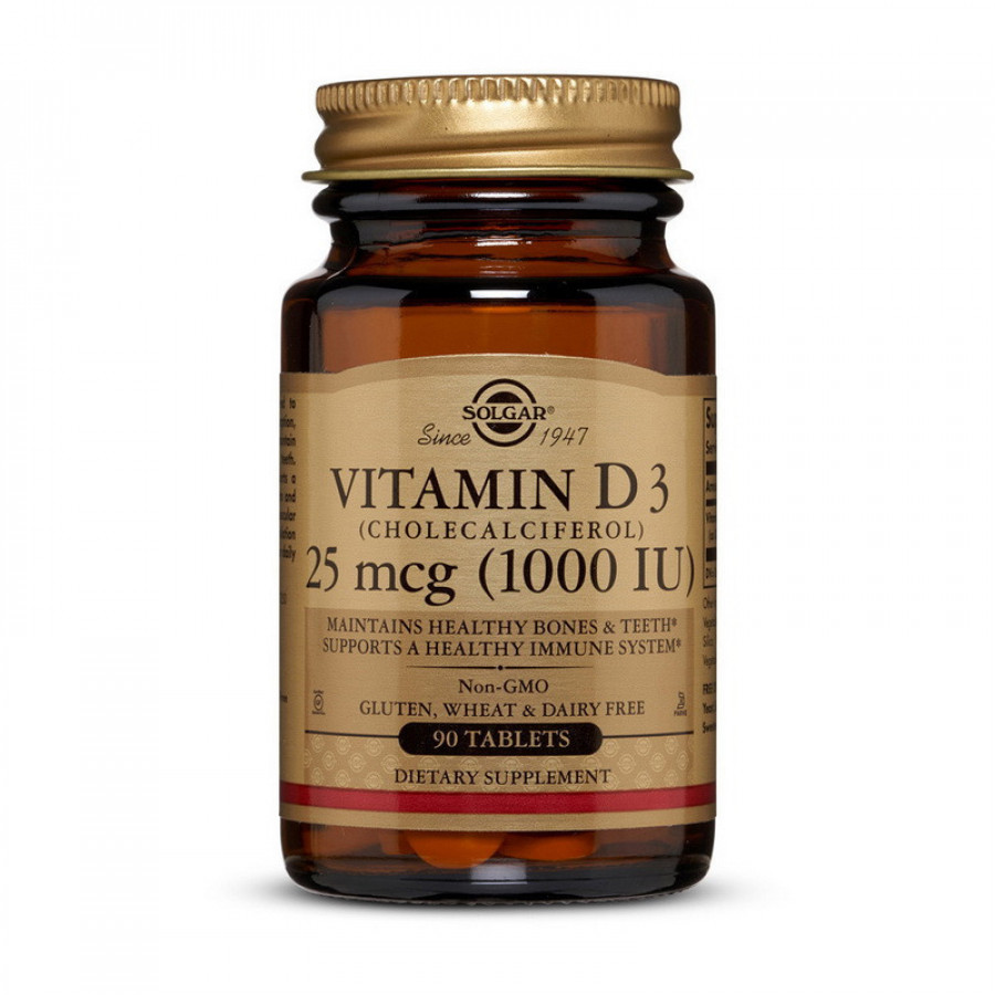 Витамин Д3 "Vitamin D3" 1000 МЕ/25 мкг, Solgar, 90 таблеток