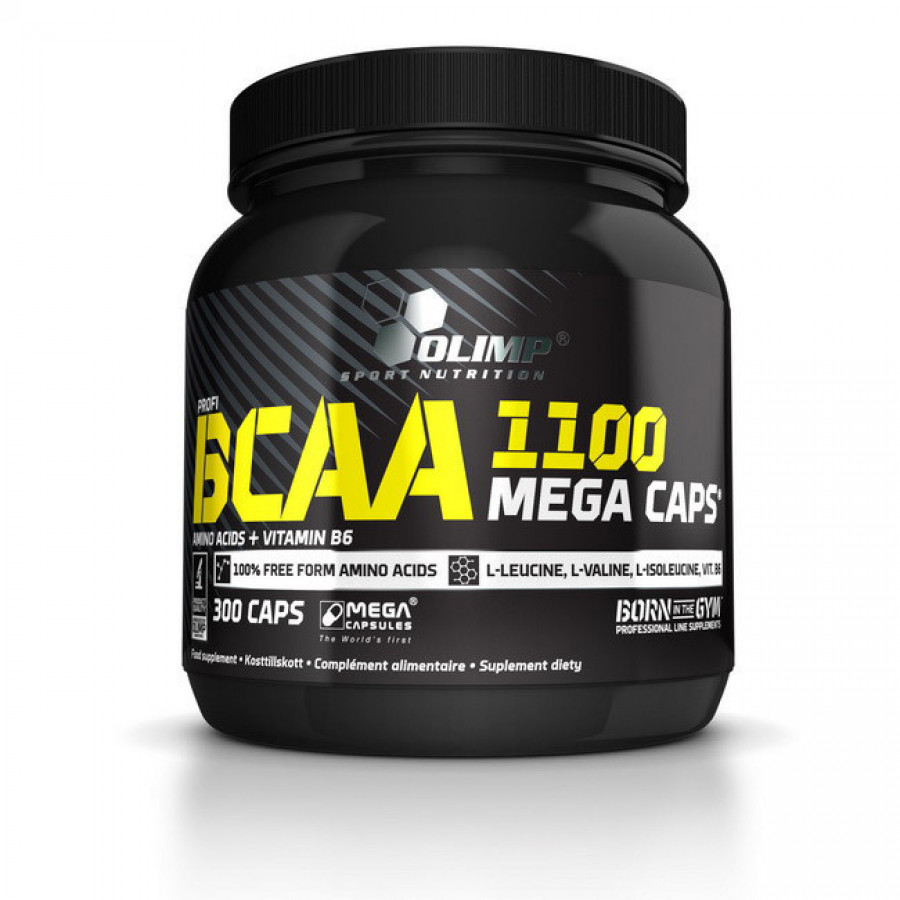 Аминокислоты ВСАА с витамином В6 "BCAA Mega Caps" OLIMP, 300 капсул