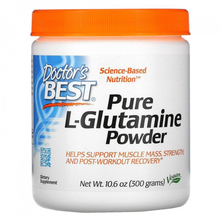 Чистый порошок L-глютамина "Pure L-Glutamine Powder" Doctor's Best, без вкуса, 300 г
