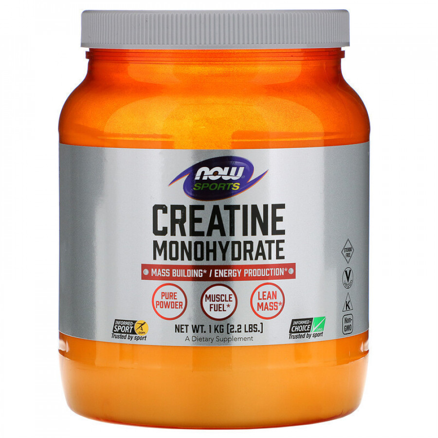 Моногидрат креатина "Creatine Monohydrate" 5000 мг, Now Foods, 1000 г