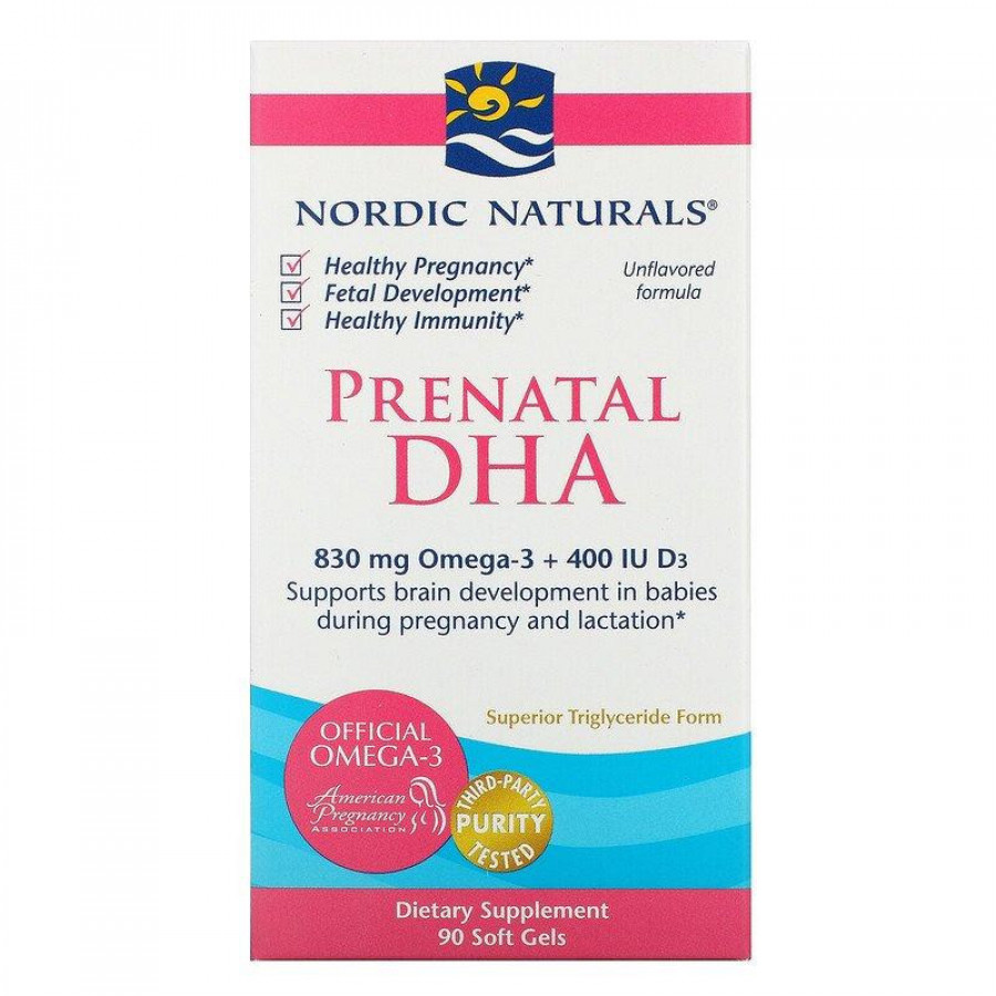 ДГК для беременных "Prenatal DHA" Nordic Naturals, 240 мг, 90 желатиновых капсул