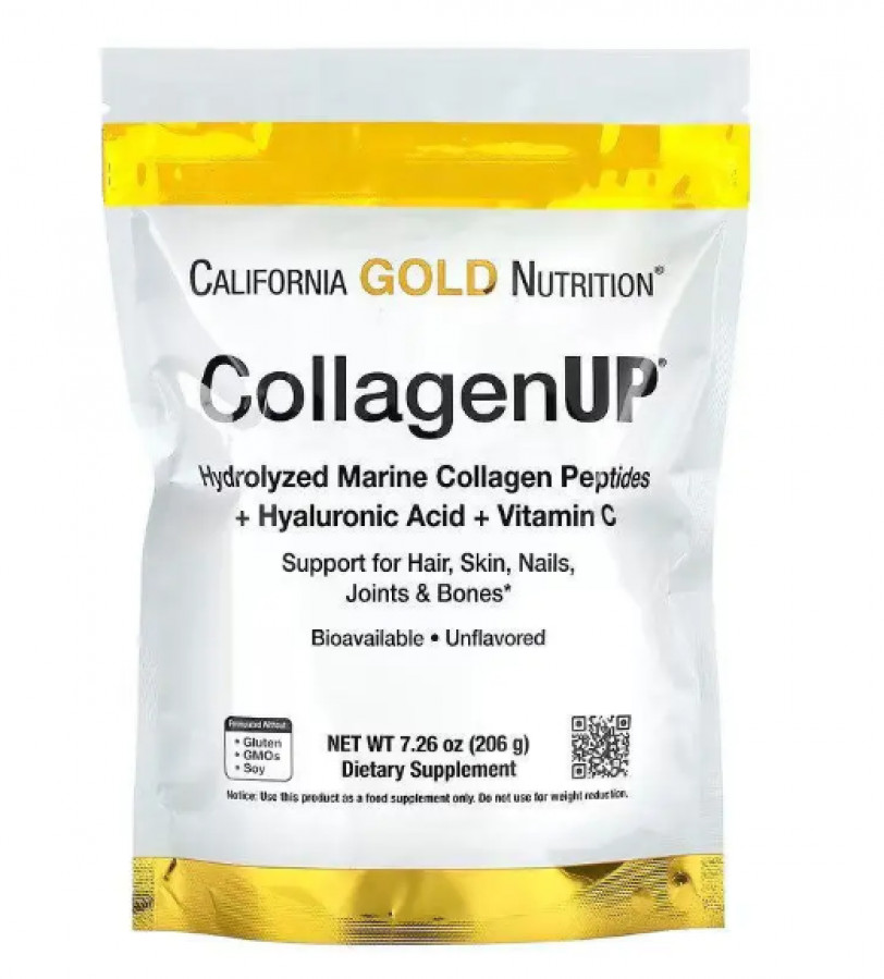 CollagenUP, морской коллаген, гиалуроновая кислота и витамин С, California Gold Nutrition, 206 г