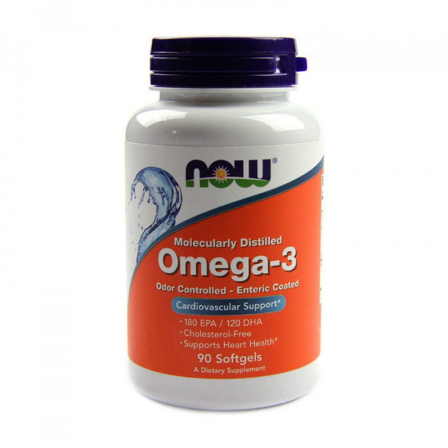Омега-3, очищенная на молекулярном уровне "Omega-3 Molecularly Distilled" Now Foods, 360 мг/240 мг, 90 капсул