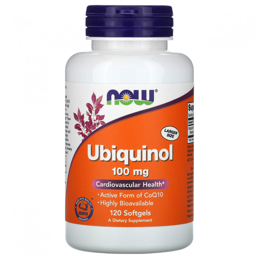 Убихинол CoQH-CF "Ubiquinol" 100 мг, Now Foods, 120 капсул