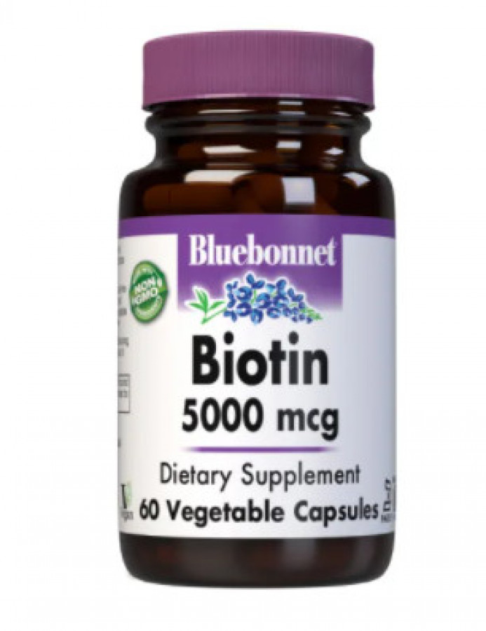 Биотин "Biotin" Bluebonnet Nutrition, 5000 мкг, 60 капсул