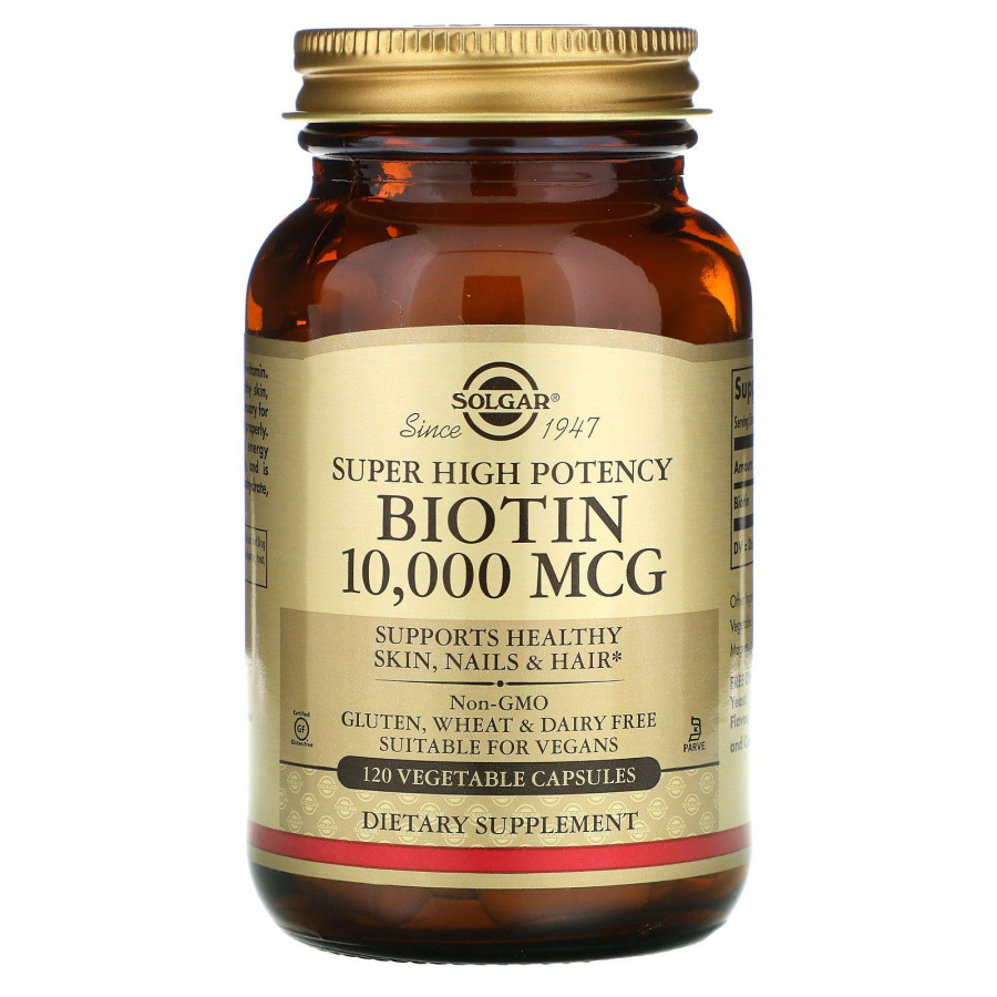 Биотин Solgar (Biotin Super High Potency) 10000 мкг 120 капсул