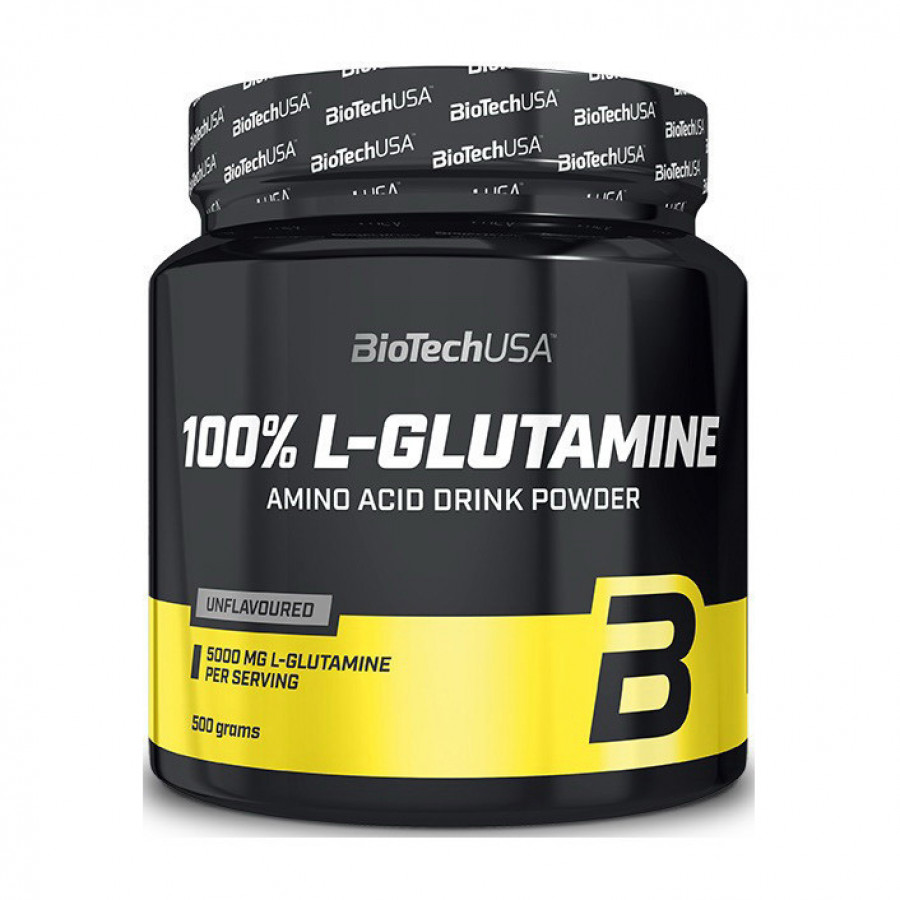 Глутамин "100% L-Glutamine" BioTech, 5000 мг, 500 г