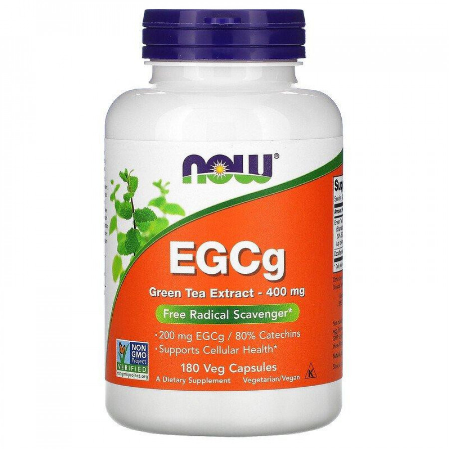 Экстракт зеленого чая "EGCg Green Tea Extract" 400 мг, Now Foods, 180 капсул