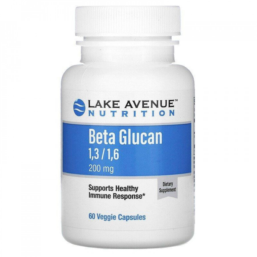 Бета-глюкан 1–3, 1–6, 200 мг, Lake Avenue Nutrition, 60 капсул