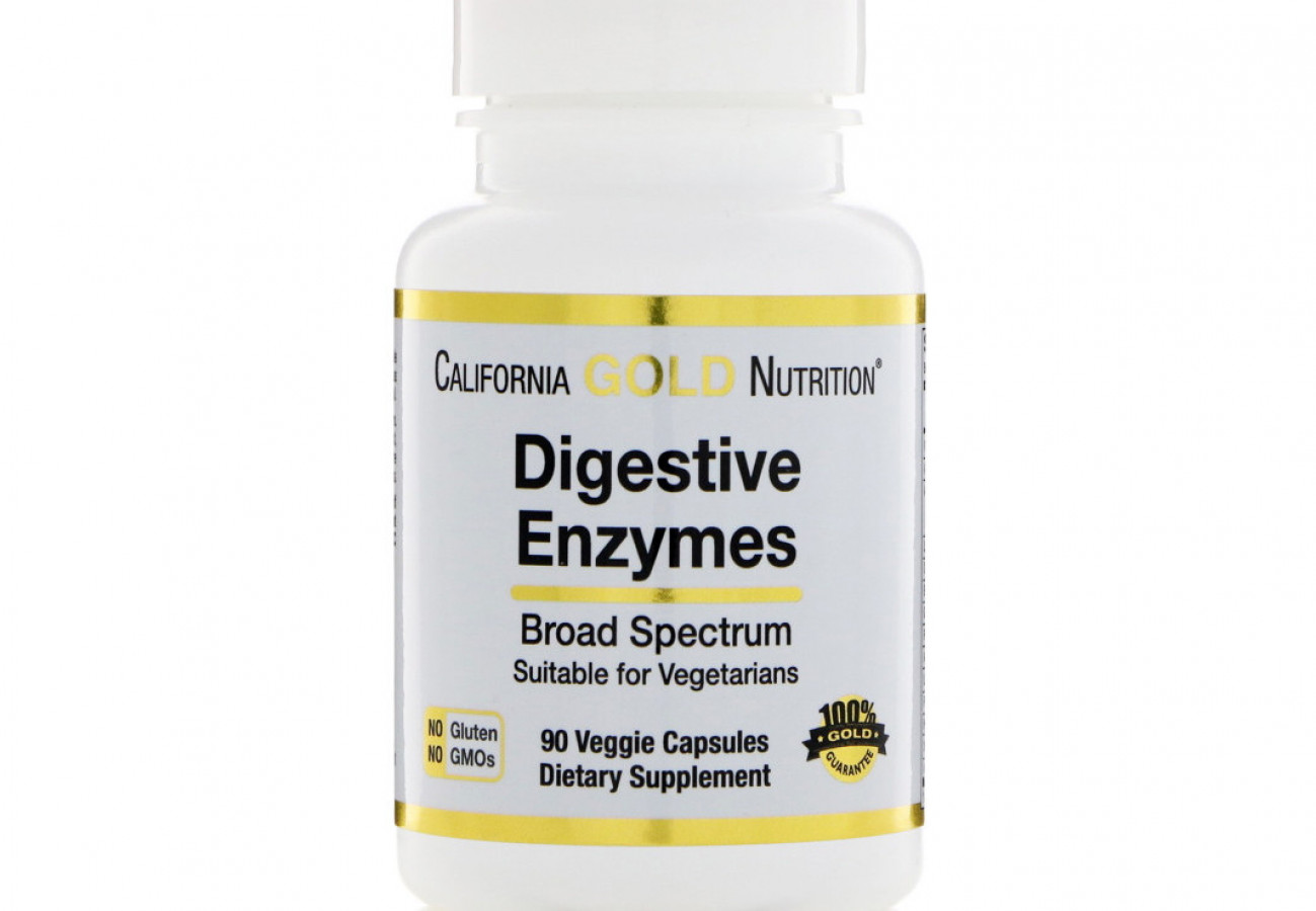 Digestive Enzymes, California Gold Nutrition, пищеварительные ферменты широкого спектра действия, 90 капсул