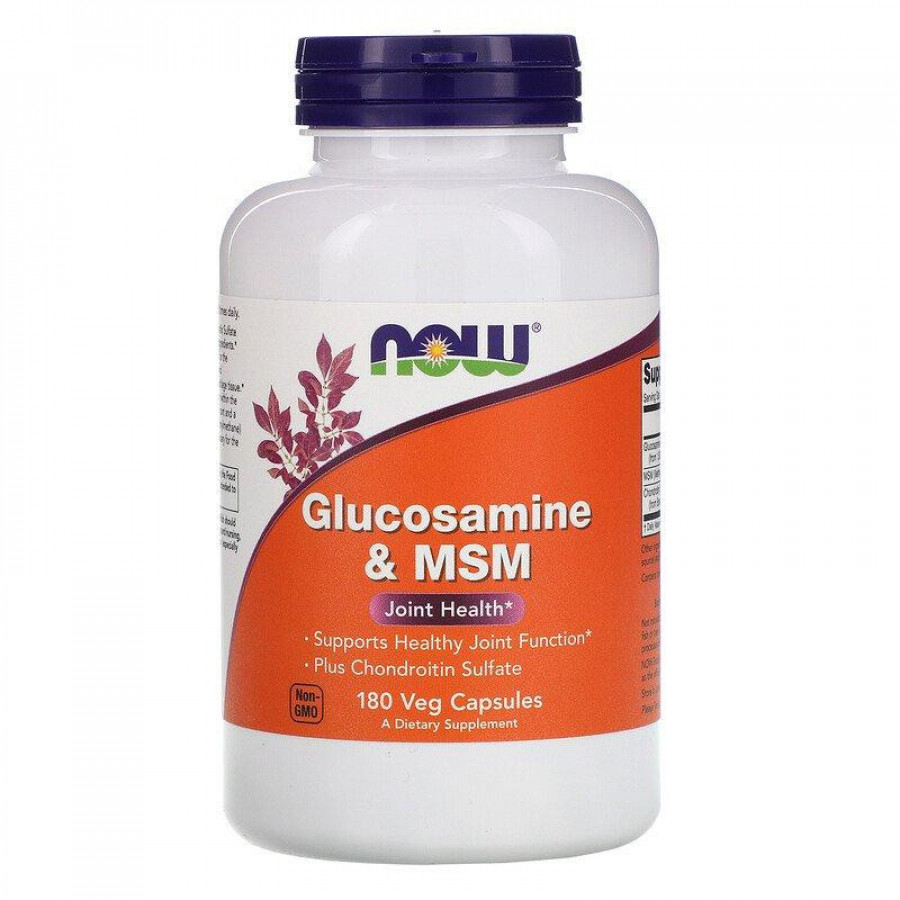 Глюкозамин с МСМ "Glucosamine & MSM" Now Foods, 180 капсул