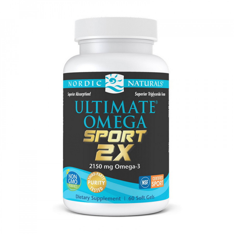 Омега-3 для спортсменов "Ultimate Omega Sport 2X" 2150 мг, Nordic Naturals, 60 желатиновых капсул