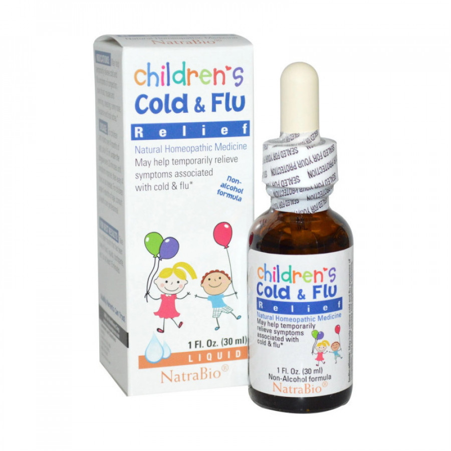 Детское средство от простуды и гриппа, NatraBio, 30 мл