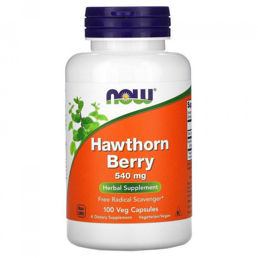 Ягоды боярышника "Hawthorn Berry" Now Foods, 540 мг, 100 капсул